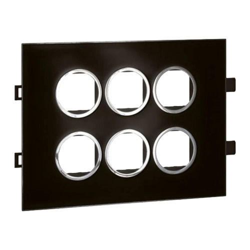 Legrand Arteor 2x6M Black Mirror Cover Plate With Frame, 5759 53